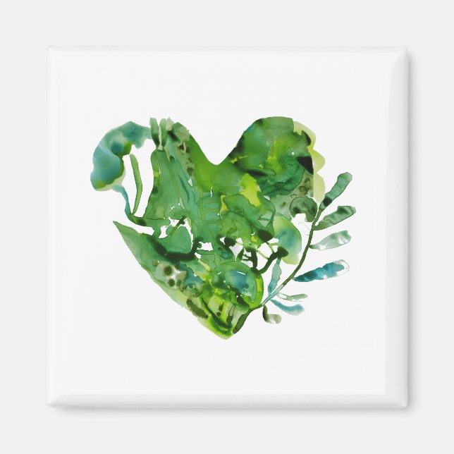 green heart magnet (Front)