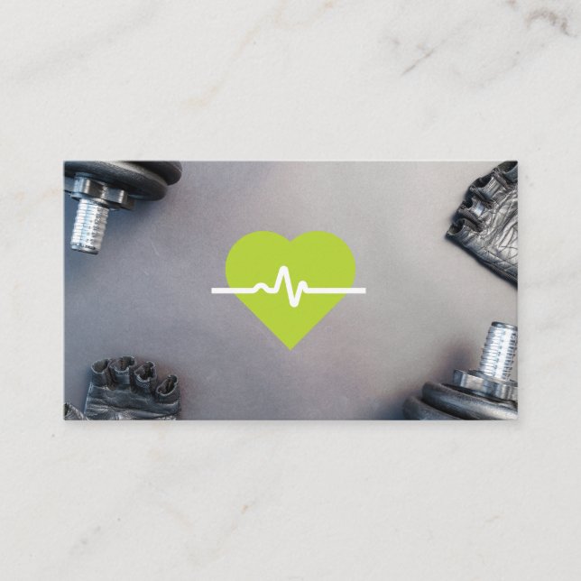 Green Heart Monitor | Gym Equipment Appointment Card (Front)