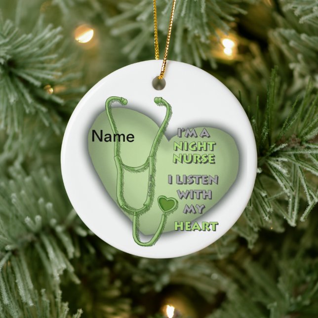 Green Heart Night Nurse Ceramic Tree Decoration (Tree)