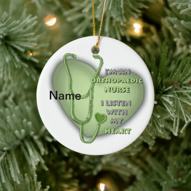 Green Heart Orthopaedic Nurse Ceramic Tree Decoration (Tree)