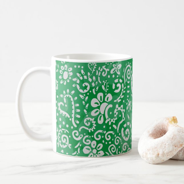 Green heart paisley mug (With Donut)