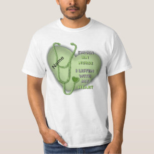 Green Heart RN Registered Nurse T-Shirt