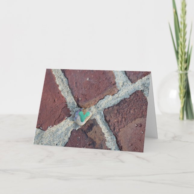 Green Heart Rock on Pella, Iowa Brick Card (Front)