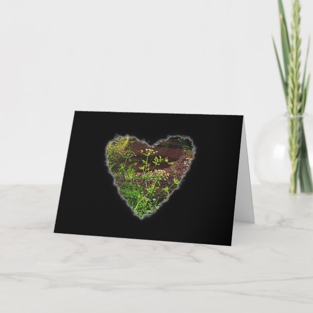 Green Heart Romance Valentine Love Holiday Card (Front)