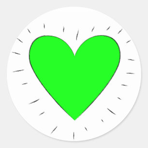Green Heart - Stickers