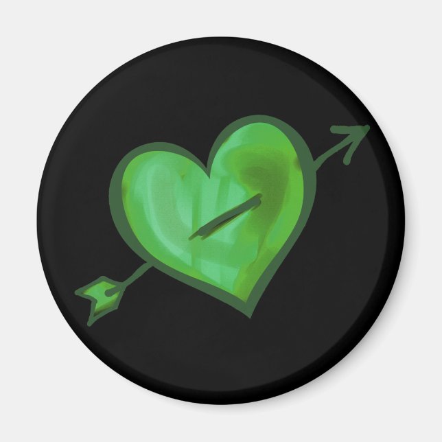 Green Heart with Arrow Magnet (Front)