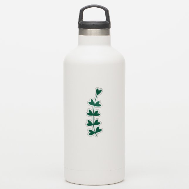 Green Heartleaf Plant Transparent Custom Cut  (Waterbottle)