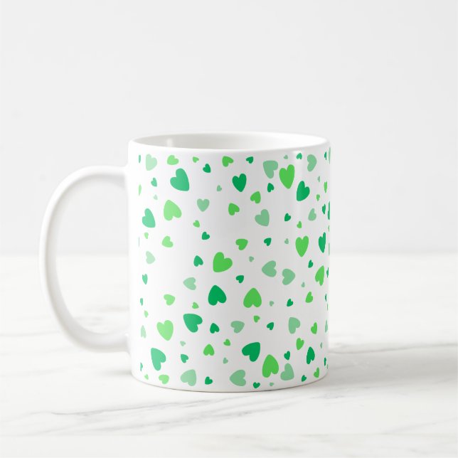 Green Hearts Coffee Mug (Left)