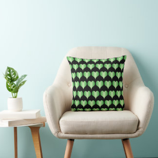 Green Hearts Design Cushion