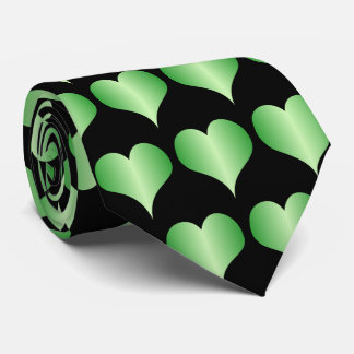 Green Hearts Design Tie