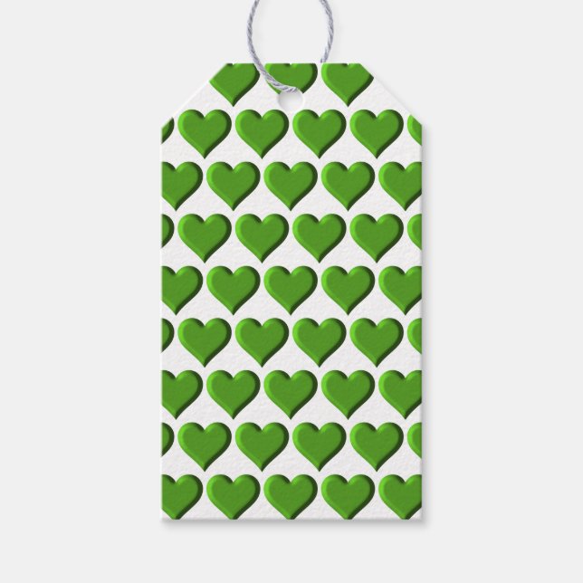Green Hearts Gift Tags (Front)