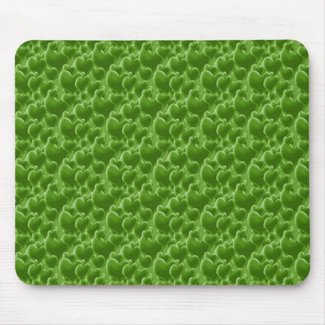 Green Hearts Mouse Mat (Front)