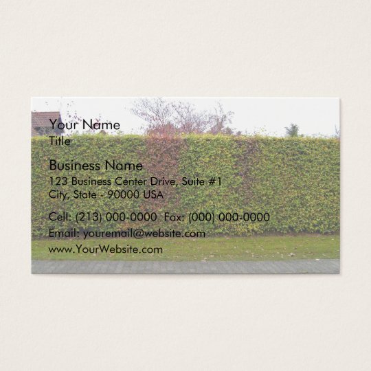 Green hedge texture business card
