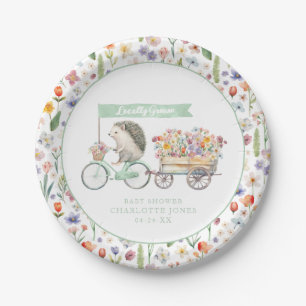 Green Hedgehog Baby Shower Plates – Locally Grown
