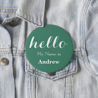 Green Hello My name is Name Badge