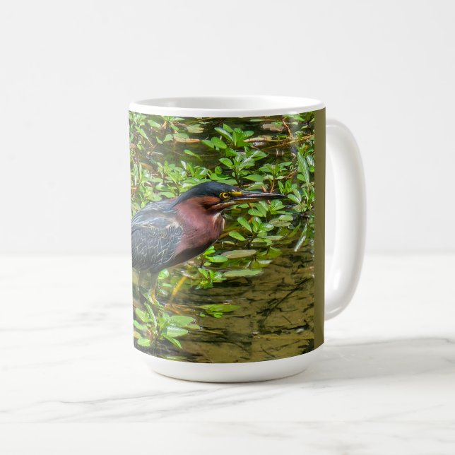 Green Heron (Butorides virescens) Coffee Mug (Front Right)