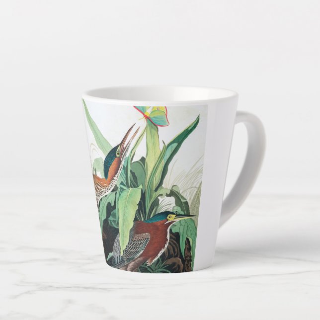 Green Heron by John James Audubon Latte Mug (Right Angle)