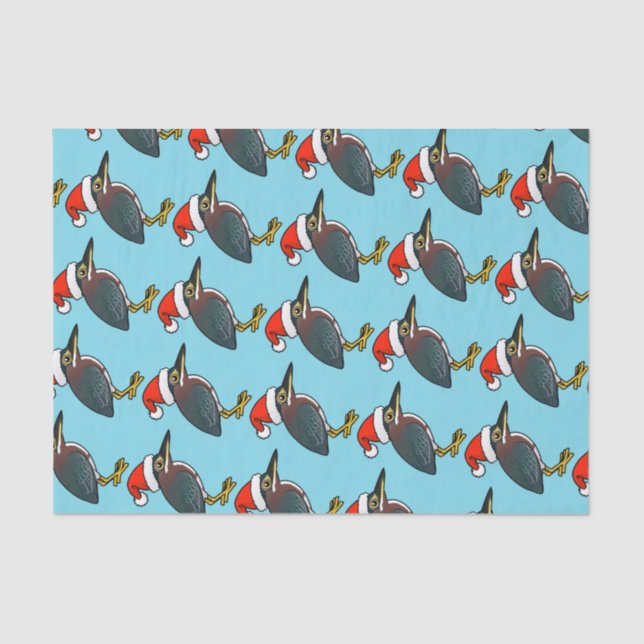 Green Heron Santa Tissue Paper (Front)