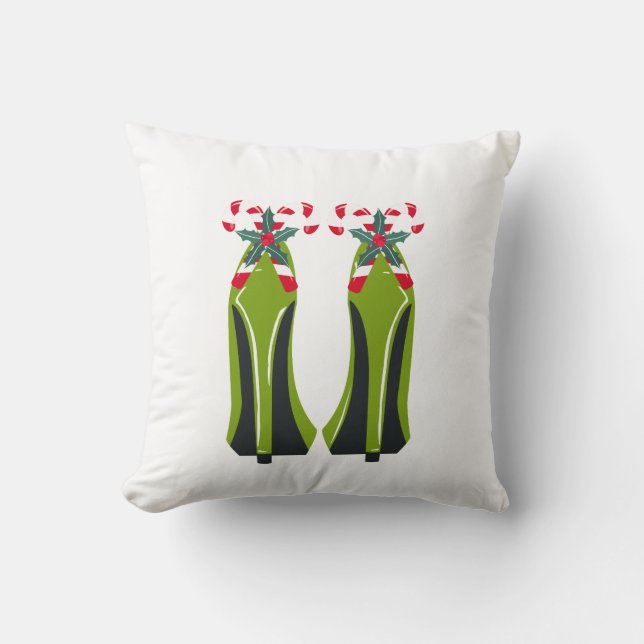 Green High Heels with Candy Canes Cushion (Front)