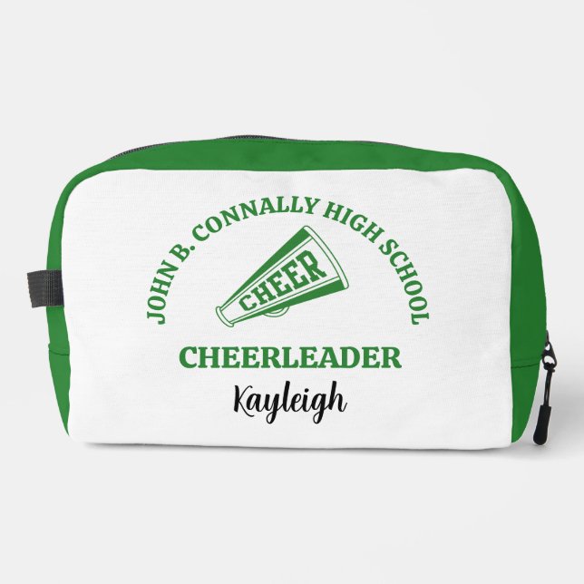 Green High School Cheerleader Personalised Dopp Kit (Front)