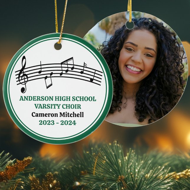 Green High School Choir Custom Christmas Ceramic Tree Decoration (Creator Uploaded)