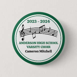 Green High School Choir Custom Keepsake 6 Cm Round Badge