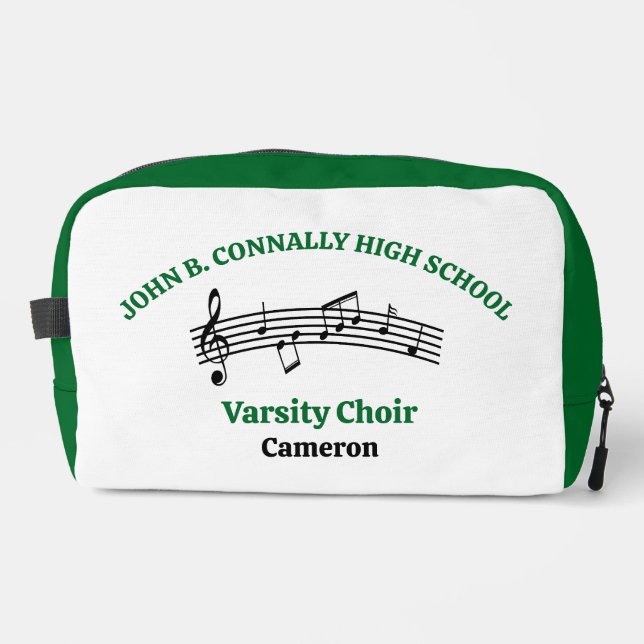 Green High School Choir Personalised Dopp Kit (Front)