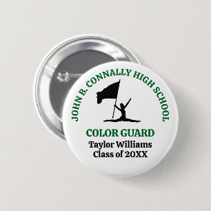 Green High School Colour Guard Personalised 6 Cm Round Badge