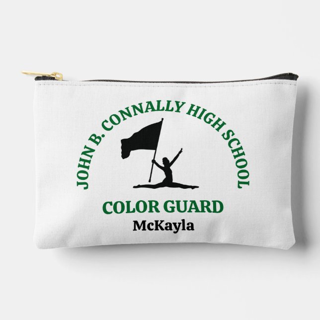 Green High School Colour Guard Personalised Accessory Pouch (Front)
