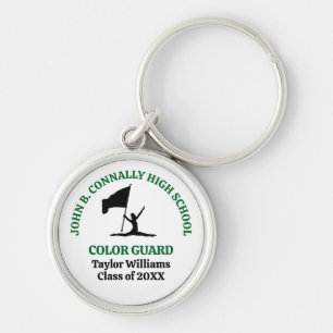 Green High School Colour Guard Personalised Key Ring