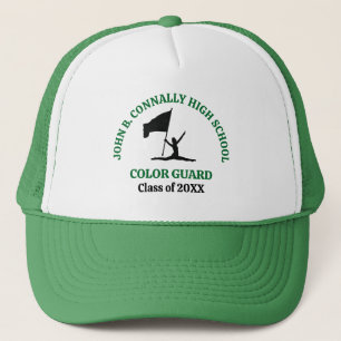 Green High School Colour Guard Personalised Trucker Hat