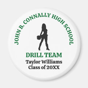 Green High School Drill Team Dancer Personalised Magnet