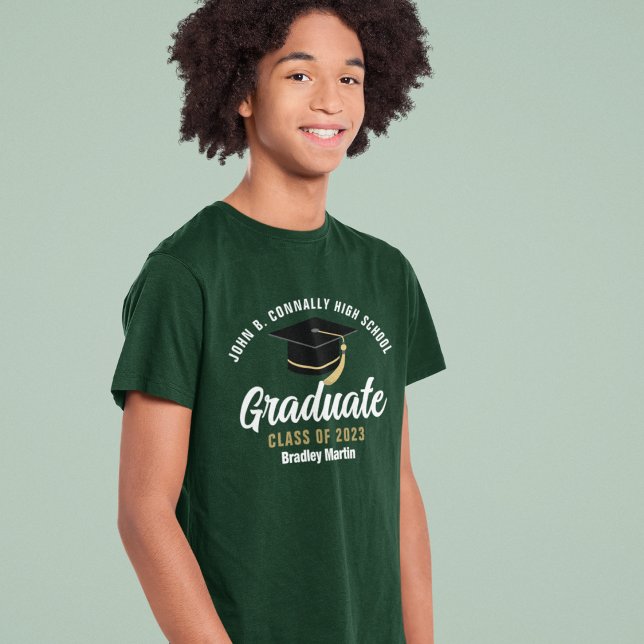 Green High School Graduate Custom 2024 Graduation T-Shirt (Creator Uploaded)