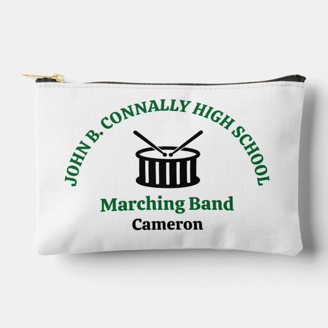 Green High School Marching Band Personalised Accessory Pouch (Front)