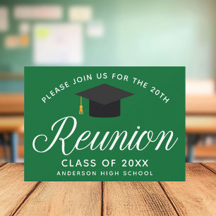 Green High School Reunion Custom Party Invitation