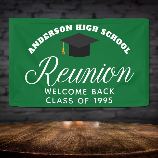 Green High School Reunion Custom Welcome Banner (Creator Uploaded)