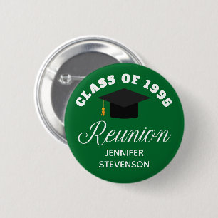 Green High School Reunion Personalised Name Tag 6 Cm Round Badge