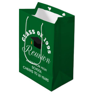 Green High School Reunion Personalised Party Medium Gift Bag