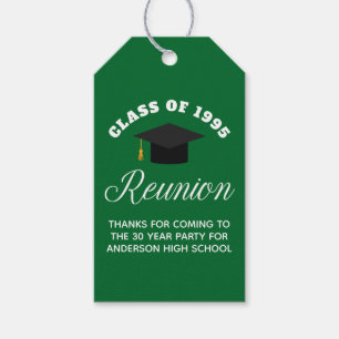 Green High School Reunion Personalized Party Gift Tags