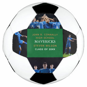 Green High School Senior 4 Photo Cool Personalised Football