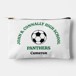 Green High School Soccer Team Personalised Accessory Pouch