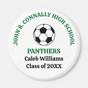 Green High School Soccer Team Personalised Magnet