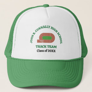 Green High School Track Team Custom Trucker Hat
