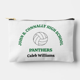 Green High School Volleyball Player Personalised Accessory Pouch