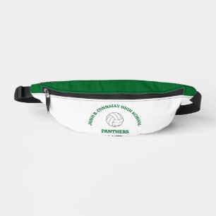 Green High School Volleyball Player Personalised Bum Bags