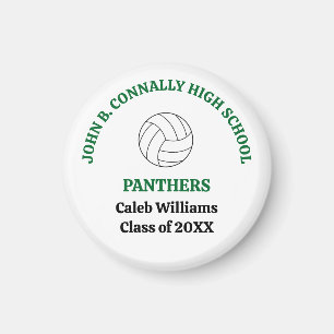 Green High School Volleyball Player Personalised Magnet