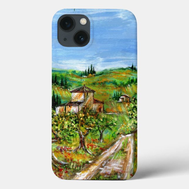 GREEN HILLS AND OLIVE TREES IN TUSCANY LANDSCAPE Case-Mate iPhone CASE (Back)