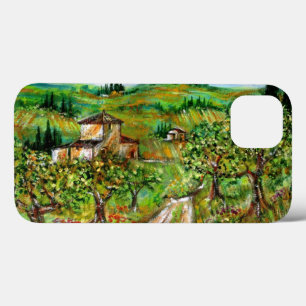 GREEN HILLS AND OLIVE TREES IN TUSCANY LANDSCAPE iPhone 13 CASE