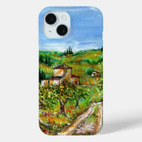 GREEN HILLS AND OLIVE TREES IN TUSCANY LANDSCAPE