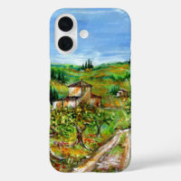 GREEN HILLS AND OLIVE TREES IN TUSCANY LANDSCAPE